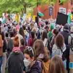 American-students-protest-in-favor-of-Palestine-demanding-economic-pressure-on-Israel