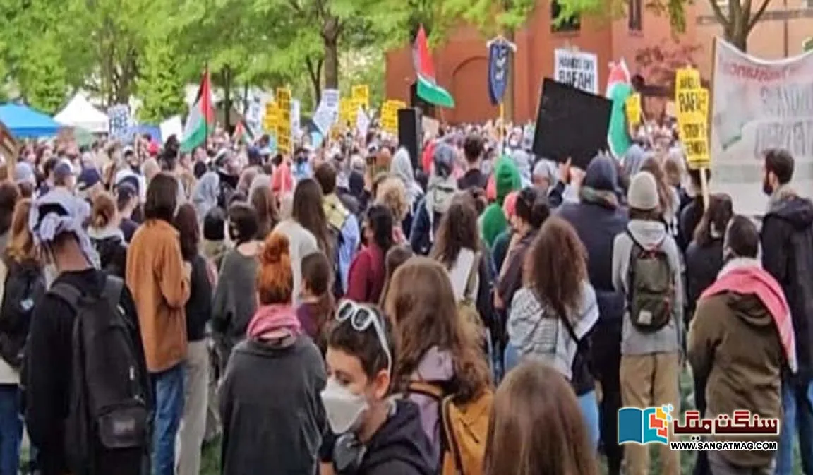 American-students-protest-in-favor-of-Palestine-demanding-economic-pressure-on-Israel